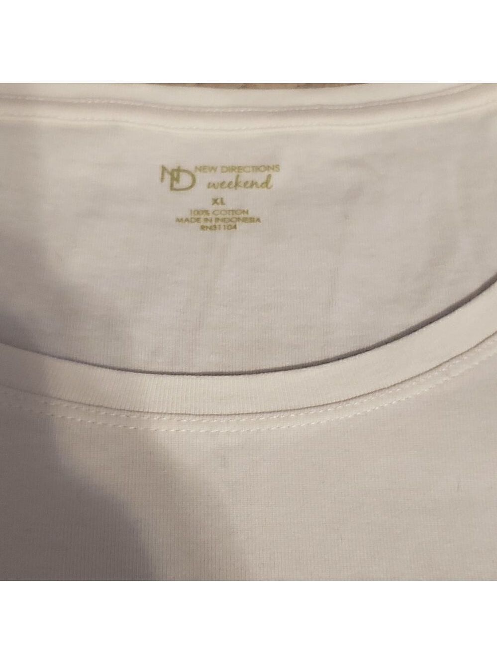 New Direction weekend Long Sleeve Scoop Neck layering tee - Ivory Size XL - Picture 3 of 5